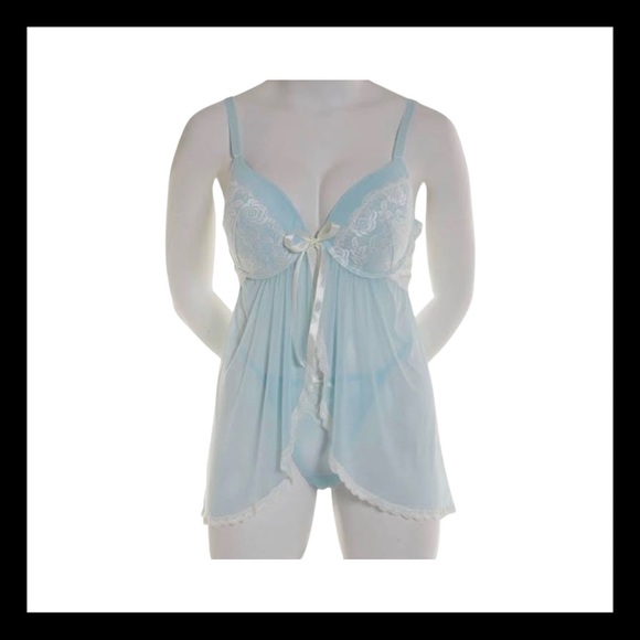 NWOT Jessica Simpson Blue Lace Lingerie size Med - Picture 1 of 5